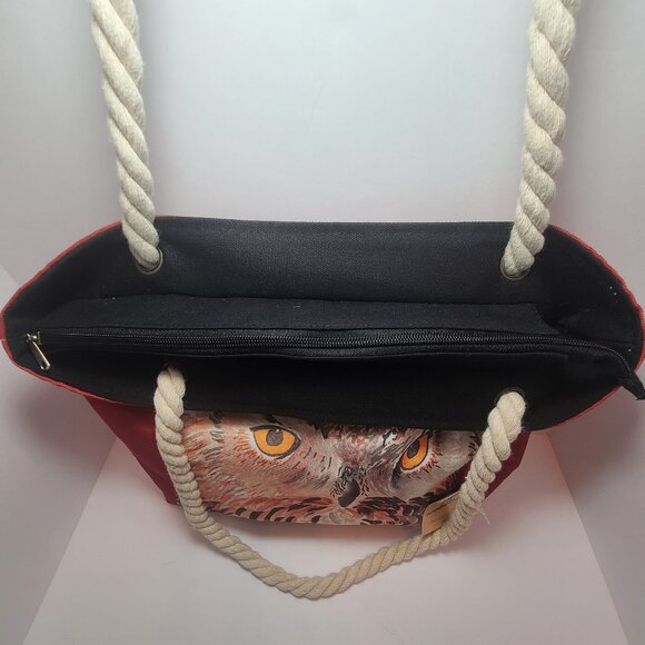 Owl Canvas Book Tote – Angie Bryan Creations – Functional Art with Style - Picture 6 of 13